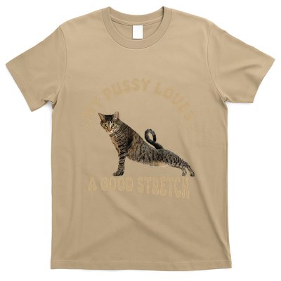 My Pussy Love A Good Stretch Funny Raunchy Cat Meme T-Shirt