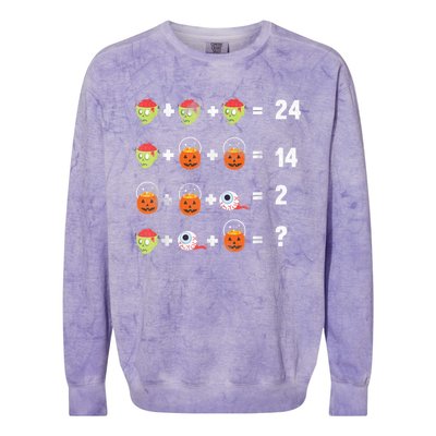 Math Puzzle Lazy DIY Halloween Costume Teacher Student Kids Colorblast Crewneck Sweatshirt