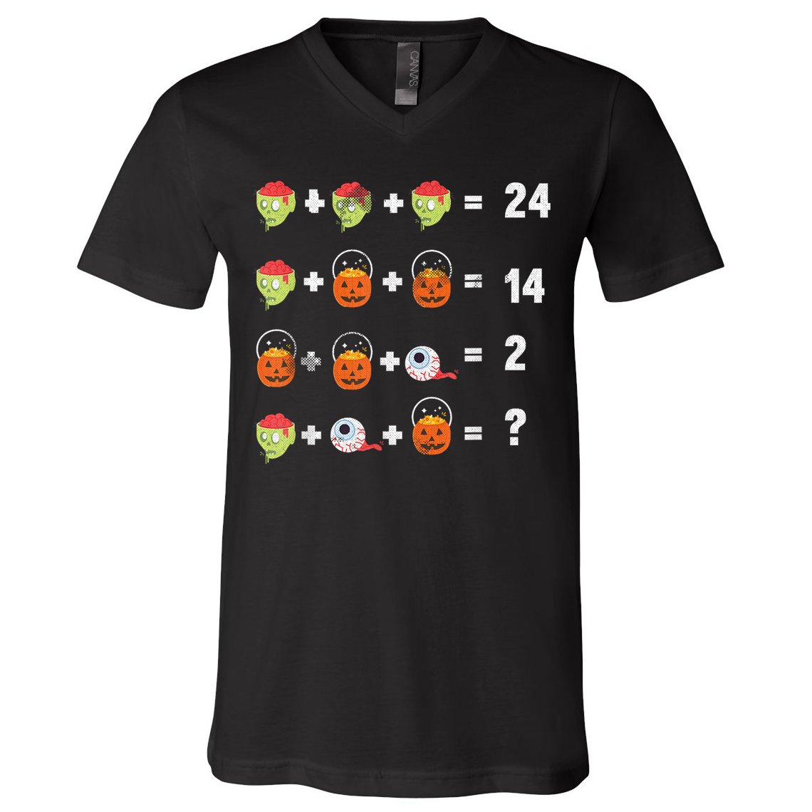 Math Puzzle Lazy DIY Halloween Costume Teacher Student Kids V-Neck T-Shirt