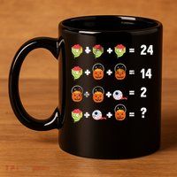 Math Puzzle Lazy DIY Halloween Costume Teacher Student Kids 11oz C Handle Ceramic Mug
