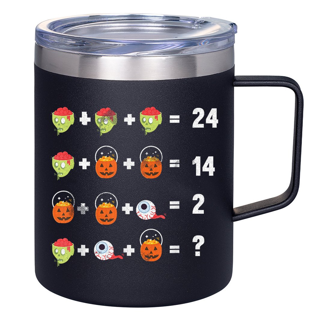 Math Puzzle Lazy DIY Halloween Costume Teacher Student Kids 12oz Stainless Steel Coffee Mug