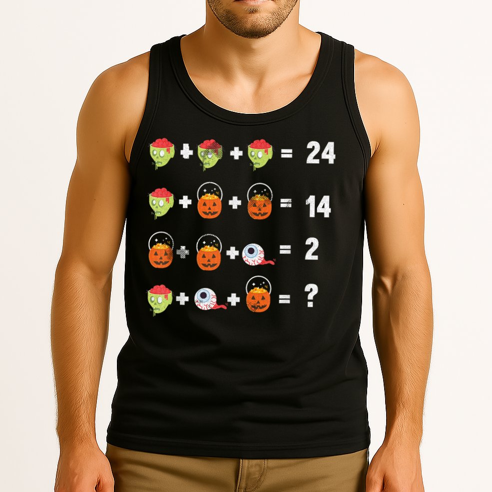 Math Puzzle Lazy DIY Halloween Costume Teacher Student Kids Tank Top
