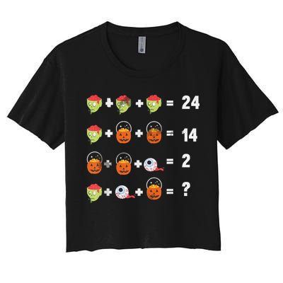 Math Puzzle Lazy DIY Halloween Costume Teacher Student Kids Crop Top