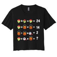 Math Puzzle Lazy DIY Halloween Costume Teacher Student Kids Women's Crop Top Tee