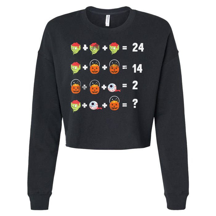 Math Puzzle Lazy DIY Halloween Costume Teacher Student Kids Cropped Pullover Crew