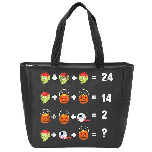 Math Puzzle Lazy DIY Halloween Costume Teacher Student Kids Zip Tote Bag