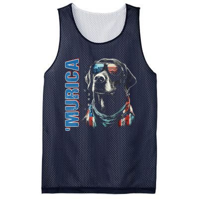 Murica Patriotic Labrador Retriever 4th Of July Dog Mesh Reversible Basketball Jersey Tank