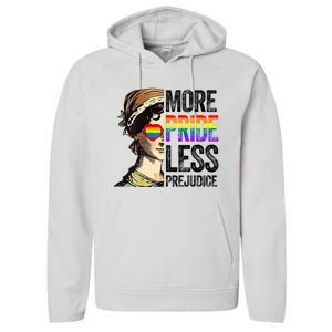 More Pride Less Prejudice Lgbt Gay Proud Ally Pride Month Performance Fleece Hoodie