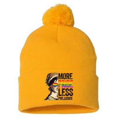 More Pride Less Prejudice Lgbt Gay Proud Ally Pride Month Pom Pom 12in Knit Beanie