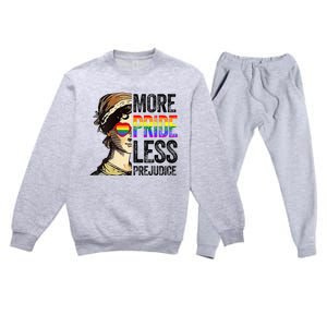 More Pride Less Prejudice Lgbt Gay Proud Ally Pride Month Premium Crewneck Sweatsuit Set