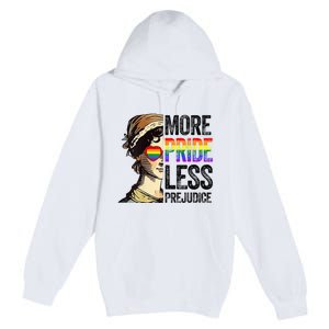 More Pride Less Prejudice Lgbt Gay Proud Ally Pride Month Premium Pullover Hoodie