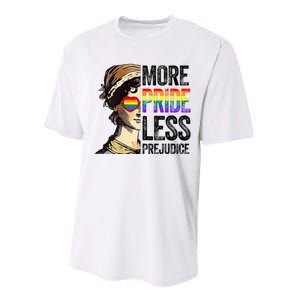 More Pride Less Prejudice Lgbt Gay Proud Ally Pride Month Performance Sprint T-Shirt