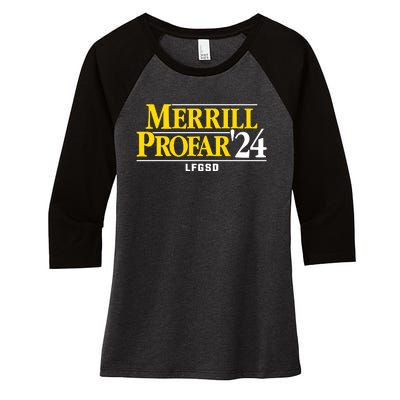 Merrill Profar Lfgsd 2024 San Diego Football Women's Tri-Blend 3/4-Sleeve Raglan Shirt