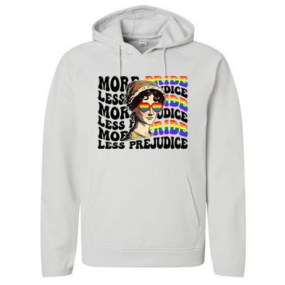 More Pride Less Prejudice Lgbt Gay Proud Ally Pride Month Performance Fleece Hoodie