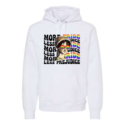 More Pride Less Prejudice Lgbt Gay Proud Ally Pride Month Premium Hoodie