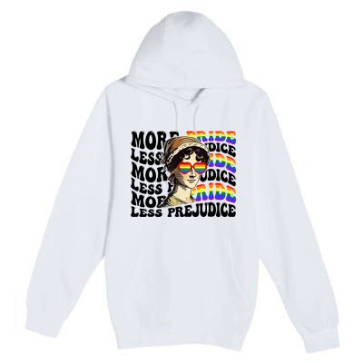 More Pride Less Prejudice Lgbt Gay Proud Ally Pride Month Premium Pullover Hoodie