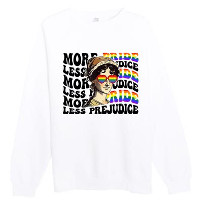 More Pride Less Prejudice Lgbt Gay Proud Ally Pride Month Premium Crewneck Sweatshirt