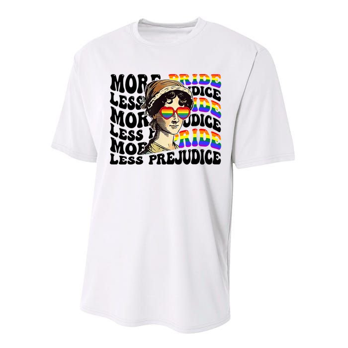 More Pride Less Prejudice Lgbt Gay Proud Ally Pride Month Performance Sprint T-Shirt