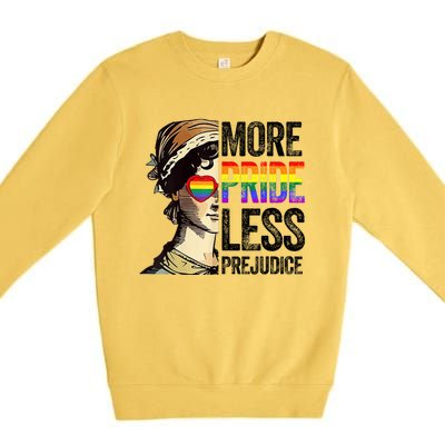 More Pride Less Prejudice Lgbt Gay Proud Ally Pride Month Premium Crewneck Sweatshirt