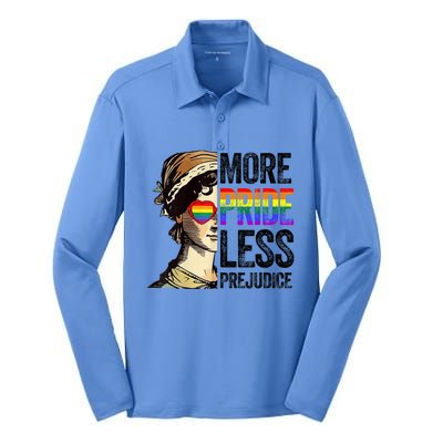 More Pride Less Prejudice Lgbt Gay Proud Ally Pride Month Silk Touch Performance Long Sleeve Polo