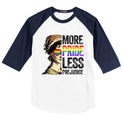 More Pride Less Prejudice Lgbt Gay Proud Ally Pride Month Baseball Sleeve Shirt