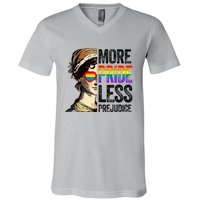 More Pride Less Prejudice Lgbt Gay Proud Ally Pride Month V-Neck T-Shirt