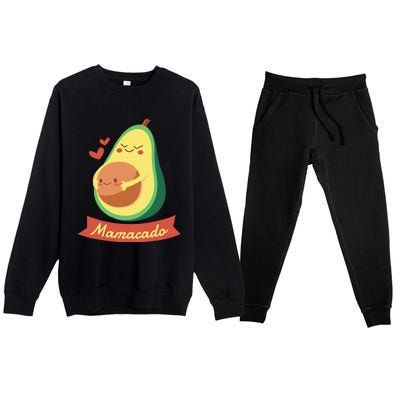 Mamacado Pregnant Mom Avocado Pregnancy Women Gifts Premium Crewneck Sweatsuit Set