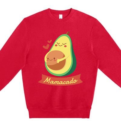 Mamacado Pregnant Mom Avocado Pregnancy Women Gifts Premium Crewneck Sweatshirt