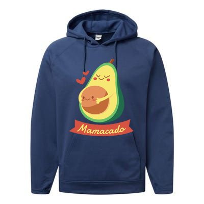 Mamacado Pregnant Mom Avocado Pregnancy Women Gifts Performance Fleece Hoodie