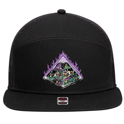 Mushroom Pyramid 7 Panel Mesh Trucker Snapback Hat