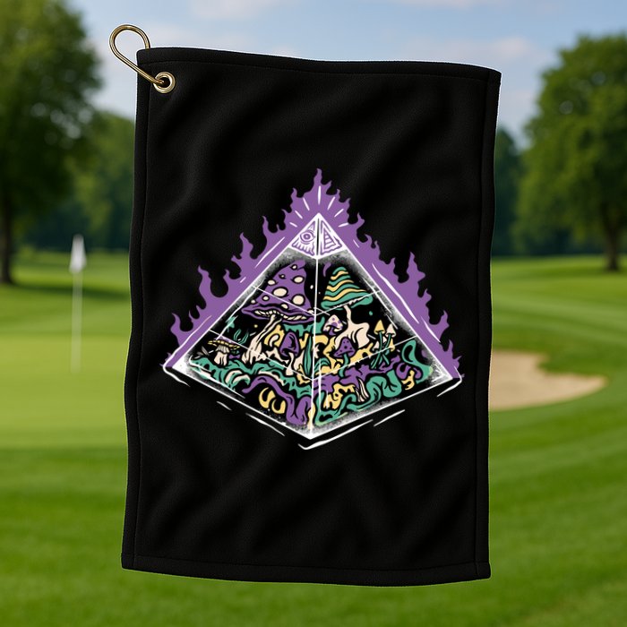 Mushroom Pyramid Golf Towel