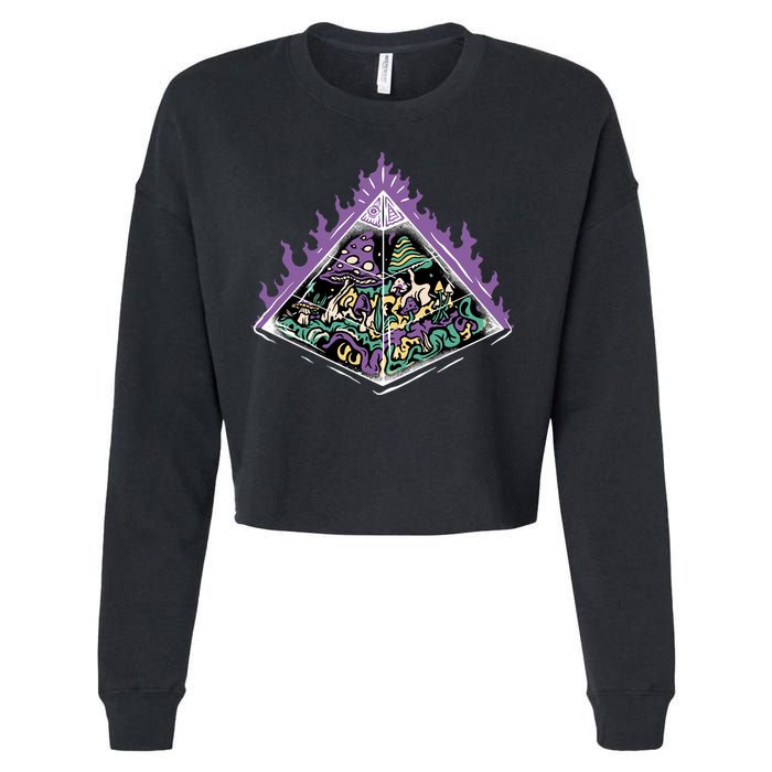 Mushroom Pyramid Cropped Pullover Crew