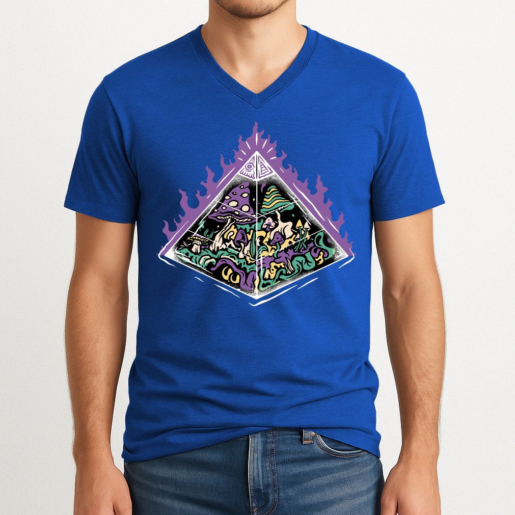 Mushroom Pyramid V-Neck T-Shirt