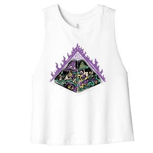 Mushroom Pyramid Women's Racerback Cropped Tank