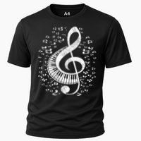 Musician Pianist Music Notes Keyboard Treble Clef Piano Cooling Performance Crew T-Shirt