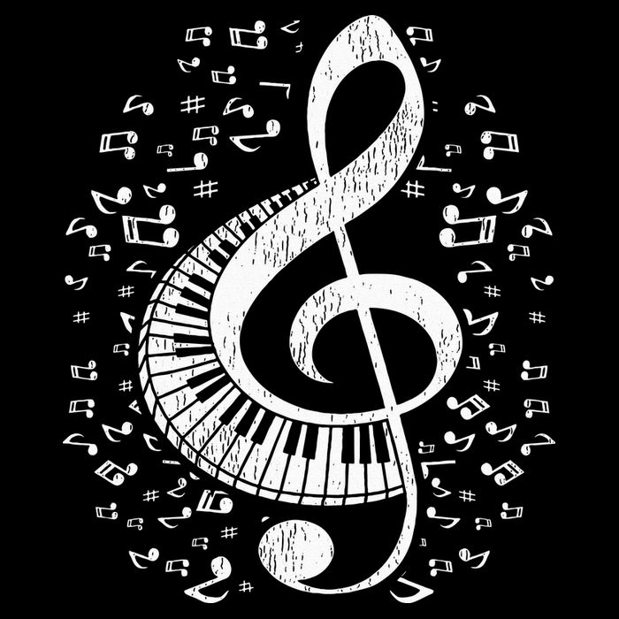 Musician Pianist Music Notes Keyboard Treble Clef Piano Cooling Performance Crew T-Shirt