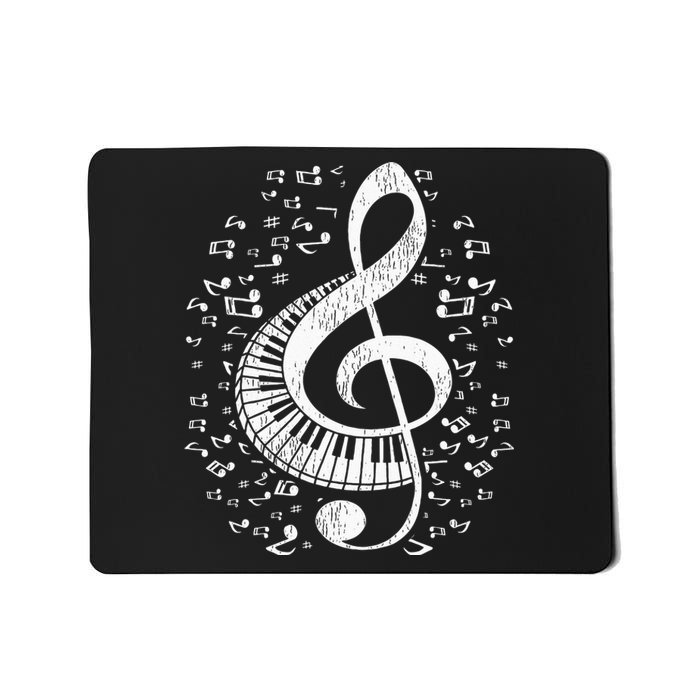 Musician Pianist Music Notes Keyboard Treble Clef Piano Mousepad