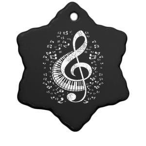 Musician Pianist Music Notes Keyboard Treble Clef Piano Ceramic Star Ornament