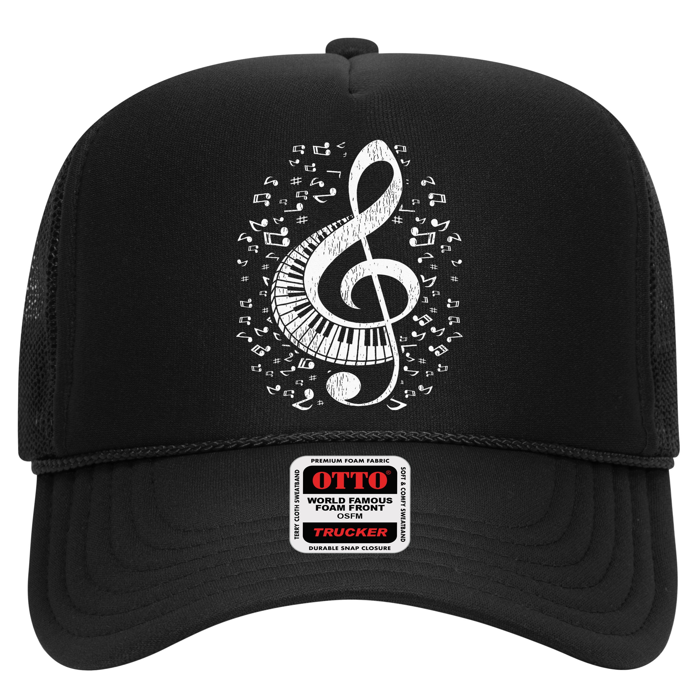 Musician Pianist Music Notes Keyboard Treble Clef Piano Hat