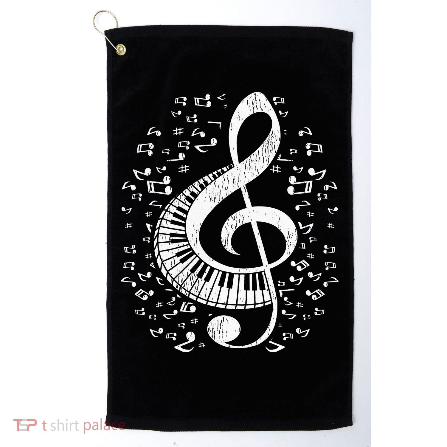 Musician Pianist Music Notes Keyboard Treble Clef Piano Golf Towel