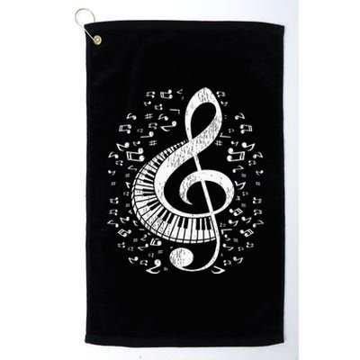 Musician Pianist Music Notes Keyboard Treble Clef Piano Platinum Collection Golf Towel