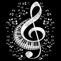Musician Pianist Music Notes Keyboard Treble Clef Piano Kids Hoodie