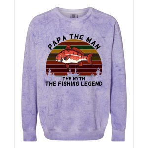 Meaningful Papa Myth Legend Redfish Fishing Gift Colorblast Crewneck Sweatshirt