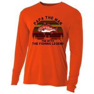 Meaningful Papa Myth Legend Redfish Fishing Gift Cooling Performance Long Sleeve Crew