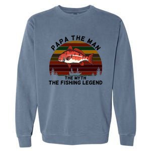 Meaningful Papa Myth Legend Redfish Fishing Gift Garment-Dyed Sweatshirt