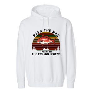 Meaningful Papa Myth Legend Redfish Fishing Gift Garment-Dyed Fleece Hoodie