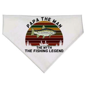 Meaningful Papa Myth Legend Salmon Fishing Great Gift USA-Made Doggie Bandana