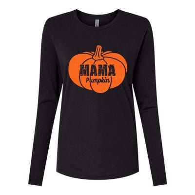 Mama Pumpkin Matching Family Halloween Thanksgiving Group Womens Cotton Relaxed Long Sleeve T-Shirt