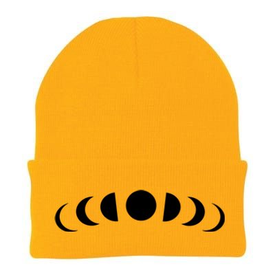 Moon Phases Minimalistic White Moons Witch Stuff Gift Knit Cap Winter Beanie