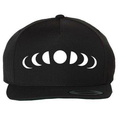 Moon Phases Minimalistic White Moons Witch Stuff Gift Wool Snapback Cap